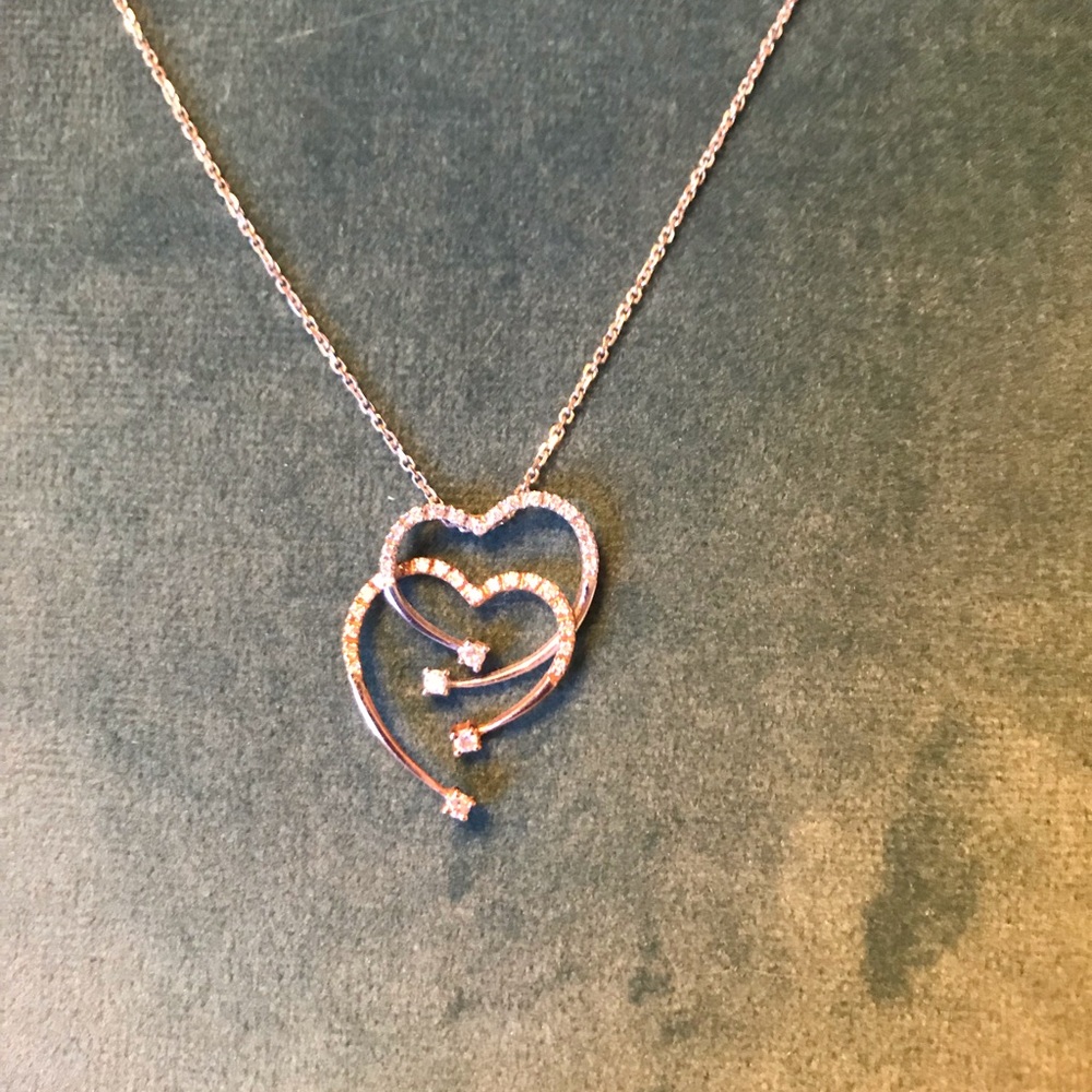 Rose gold and white gold diamond necklace